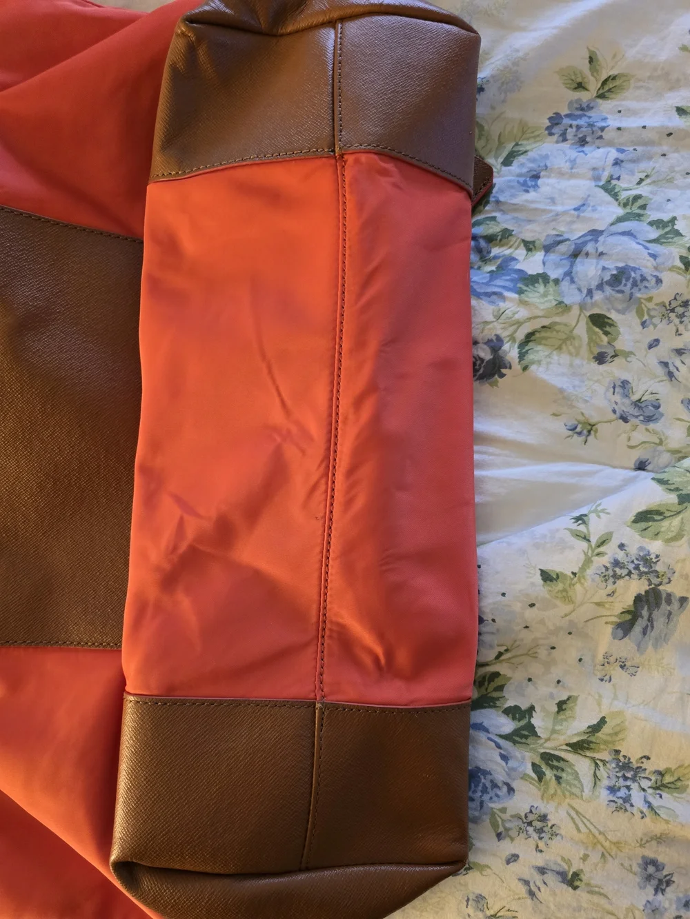 Tory Burch Orange Tote with Brown Accents
